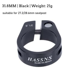 HASSNS Bicycle Seatpost Clamp Saddle Blocking Bike Seat Clip 31.8/34.9MM Post Collar Closure for Dropper 27.2/28.6/31.6MM MTB