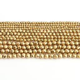 Color Retention Gold Plated Natural Hematite Beads Faceted Round Loose Rondelle Beads For Jewelry Making DIY Bracelet 2/3/4mm