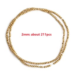 Color Retention Gold Plated Natural Hematite Beads Faceted Round Loose Rondelle Beads For Jewelry Making DIY Bracelet 2/3/4mm