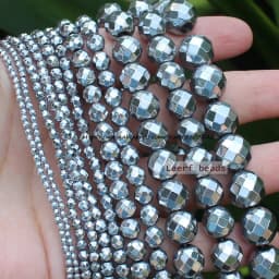 Faceted Natural Hematite Silver Color 2-12mm Round Loose beads,For DIY Jewelry Making !We provide mixed wholesale for all items!