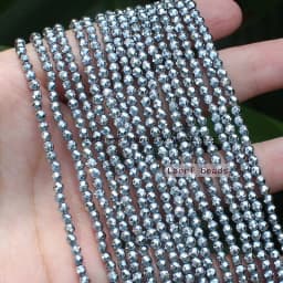 Faceted Natural Hematite Silver Color 2-12mm Round Loose beads,For DIY Jewelry Making !We provide mixed wholesale for all items!