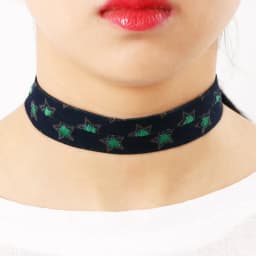 Unisex Punk Wide Denim Chokers Necklaces for Women Men Simple Gothic Collar Necklaces Black Blue Fashion Jewelry Wholesale Gift
