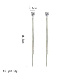 2021 Fashion Crystal Long Tassel Dangle Earrings for Women Elegant Temperament Drop Earing Trend Jewelry Gift
