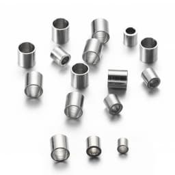 150pcs Stainless Steel Tube Crimp End Beads Clip Gold Color Foldover Stopper Spacer Bead for DIY Jewelry Making Bulk Wholesale
