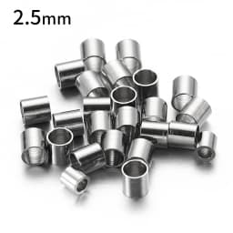 150pcs Stainless Steel Tube Crimp End Beads Clip Gold Color Foldover Stopper Spacer Bead for DIY Jewelry Making Bulk Wholesale