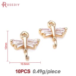 18K Gold Color Brass Dragonfly Charms Pendants High Quality Diy Jewelry Making Supplies Necklace Earrings Accessories for Women