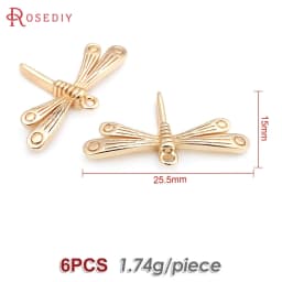 18K Gold Color Brass Dragonfly Charms Pendants High Quality Diy Jewelry Making Supplies Necklace Earrings Accessories for Women