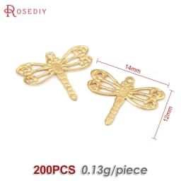 18K Gold Color Brass Dragonfly Charms Pendants High Quality Diy Jewelry Making Supplies Necklace Earrings Accessories for Women