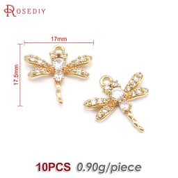 18K Gold Color Brass Dragonfly Charms Pendants High Quality Diy Jewelry Making Supplies Necklace Earrings Accessories for Women