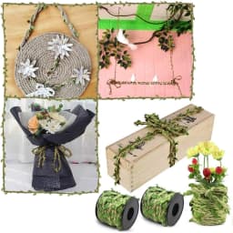 10M Artificial Vine Leaf Jute Rope Decoration Rattan Leaf Garland Fake Plant Cord String Leaves For Home Wedding Party Decor