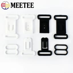 50/100Sets 12.5mm Bra Plastic Buckles Women's Underware Strap Loop Hooks Snap Button Bow Tie Decor Clasps DIY Sewing Accessories