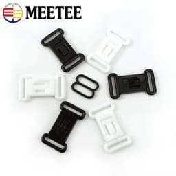 50/100Sets 12.5mm Bra Plastic Buckles Women's Underware Strap Loop Hooks Snap Button Bow Tie Decor Clasps DIY Sewing Accessories