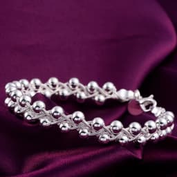 925 Sterling silver Bracelet Beautiful Braided beads chain for woman fashion fine jewelry Wedding party gifts