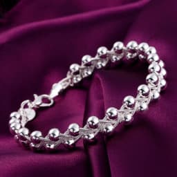 925 Sterling silver Bracelet Beautiful Braided beads chain for woman fashion fine jewelry Wedding party gifts