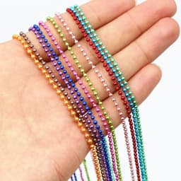 5pcs 1.5 2.0 2.4mm Length 65cm Gold Bronze Silver Colors Plated Ball Beads Chain Necklace Bead Connector For Charms Base Tray