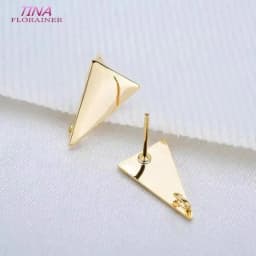 6MM 14K Gold Color Plated Brass Round Stud Earrings High Quality Jewelry Making Supplies Diy Accessories
