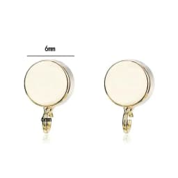 6MM 14K Gold Color Plated Brass Round Stud Earrings High Quality Jewelry Making Supplies Diy Accessories
