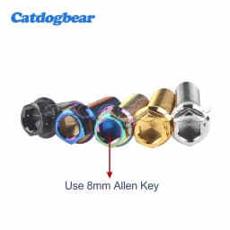 Catdogbear 4PCS M10 Titanium Bolt 20 25 30 35 40 45 50 55 60 65 70 75 80 85 90mmmm Flange Hex Head Screw for Bicycle Refitted