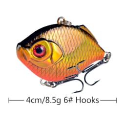 1Pcs 4cm/8.5g Plastic VIB Vibration Artificial Fishing Lures Jigs Trout Winter Fishing Hard Bait Bass Pike Trolling Pesca Tackle