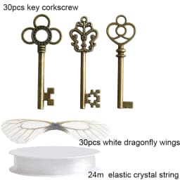 30pcs Vintage Skeleton Keys Potter Flying Keys Charms Gifts DIY Wedding Decorations Home Birthday Party Favor