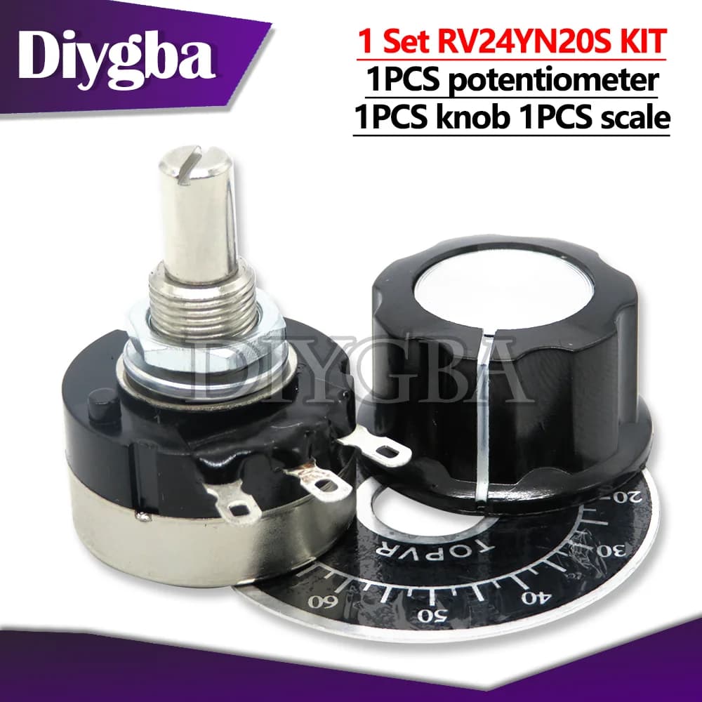 1 set(3PCS) RV24YN20S with knob / scale 5K 10K 100K 500K 200K 100 ohm Potentiometer RV24YN