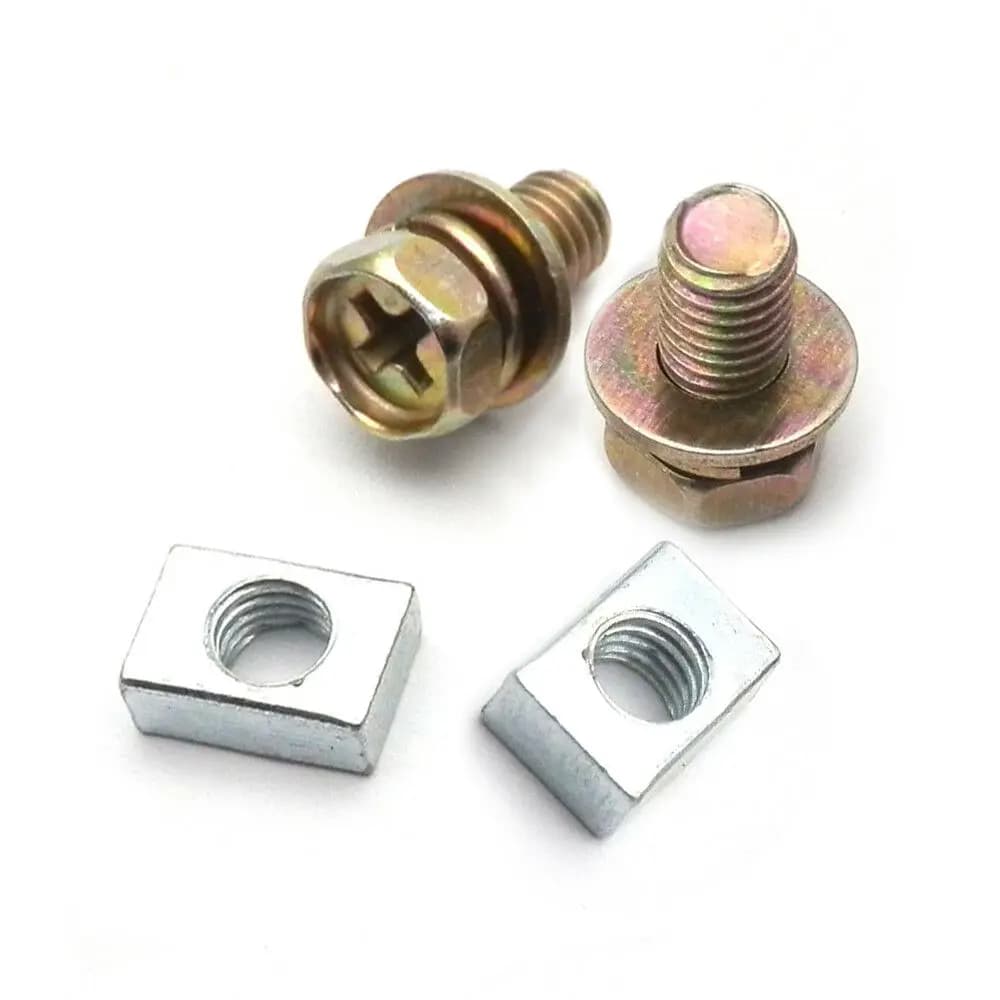 Pack of 2 sets Universal Motorcycle Scooter ATV Dirt Bike Battery Terminal Nut and Bolt Screws M5x10mm M6x12mm 4Ah 5Ah