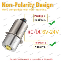 2x P13.5S 3W PR2 Mag Light 7500K E10 LED Cells Maglite Torch Flashlight Replacement Convertonverter 3V 4.5V 6V 12V 18V 24V Lamp