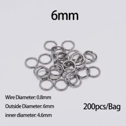 50-200pcs/Lot 3-10mm Stainless Steel Gold Open Jump Rings Split Rings Connector for Jewelry Making Accessories Findings Supplies