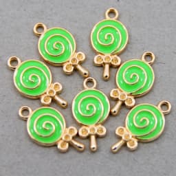 10pcs/lot Enamel Charms Lovely Candy Lollipop Charms Alloy Lolly Pendants Bracelets Accessories DIY Jewelry Making Finding