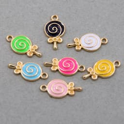 10pcs/lot Enamel Charms Lovely Candy Lollipop Charms Alloy Lolly Pendants Bracelets Accessories DIY Jewelry Making Finding