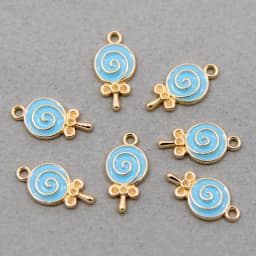 10pcs/lot Enamel Charms Lovely Candy Lollipop Charms Alloy Lolly Pendants Bracelets Accessories DIY Jewelry Making Finding