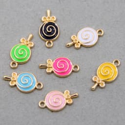 10pcs/lot Enamel Charms Lovely Candy Lollipop Charms Alloy Lolly Pendants Bracelets Accessories DIY Jewelry Making Finding