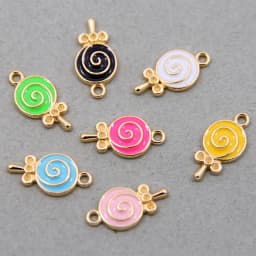 10pcs/lot Enamel Charms Lovely Candy Lollipop Charms Alloy Lolly Pendants Bracelets Accessories DIY Jewelry Making Finding