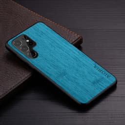 Case for Samsung Galaxy S24 S25 S22 S23 Ultra Plus Edge FE Coque Bamboo Wood Pattern Leather Cover Funda for Samsung S24 Case