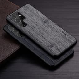 Case for Samsung Galaxy S24 S25 S22 S23 Ultra Plus Edge FE Coque Bamboo Wood Pattern Leather Cover Funda for Samsung S24 Case