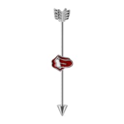 1PC Surgical Steel Red Tongue Industrial Barbell Ring Ear Straight Barbell Ring Body Piercing Jewelry Oreja Ring 1 1/2 Inch 38mm