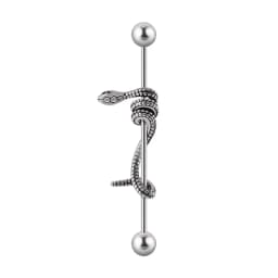 1PC Surgical Steel Red Tongue Industrial Barbell Ring Ear Straight Barbell Ring Body Piercing Jewelry Oreja Ring 1 1/2 Inch 38mm