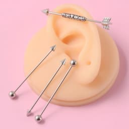 1PC Surgical Steel Red Tongue Industrial Barbell Ring Ear Straight Barbell Ring Body Piercing Jewelry Oreja Ring 1 1/2 Inch 38mm