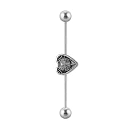 1PC Surgical Steel Red Tongue Industrial Barbell Ring Ear Straight Barbell Ring Body Piercing Jewelry Oreja Ring 1 1/2 Inch 38mm