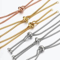3pcs Stainless Steel Adjustable Slider Chain for Jewelry Making DIY Loops Connector Pendants Bracelets Chain Material Findings