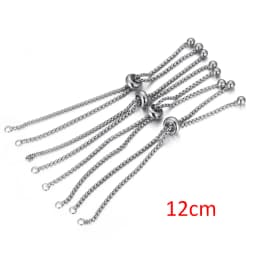 3pcs Stainless Steel Adjustable Slider Chain for Jewelry Making DIY Loops Connector Pendants Bracelets Chain Material Findings