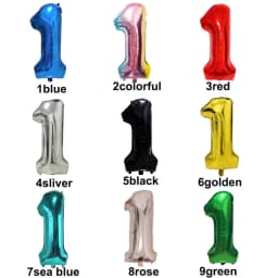 Balloon 1 Number Balloons Wild One Green Globe Blue Figure 1 Birthday Big Large 32 inch Red Rose Golden Silver Black Colorful
