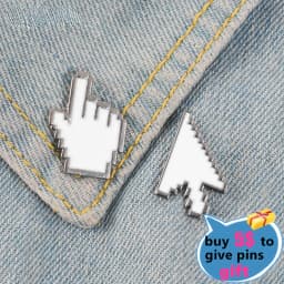 Wholesale Classical Old-School Window Icon Mouse Pointer Click Old Computer Monitors Pixel Hand Arrow Cursor Pin Gift for Friend