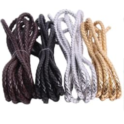 2-5meter Black Brown Braided PU Leather Cord 3 4 5 6 8 10 12 mm Round Leather Strap Rope Strings for DIY Bracelet Jewelry Making