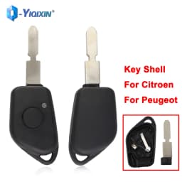 YIQIXIN 1 Button Remote Car Key Shell For Citroen For Peugeot 106 205 206 306 405 406 Fob Cover Case Replacement Uncut 406 Blade