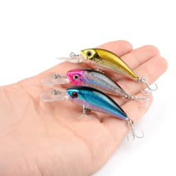 1Pcs Fishing Lure 5.8cm 4g Minnow Crank Bait Three Hooks Artificial Wobbler Jig Swimbait 3D Eyes for Lure Fishing Tackl