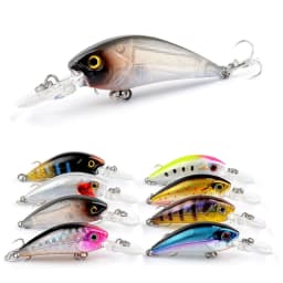 1Pcs Fishing Lure 5.8cm 4g Minnow Crank Bait Three Hooks Artificial Wobbler Jig Swimbait 3D Eyes for Lure Fishing Tackl