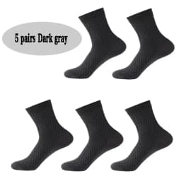 5pairs/Men's High Quality Bamboo Fiber Socks Men's Sweat Absorbent Breathable Medium Tube Socks Business Casual Large Size 38-45