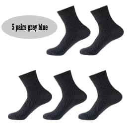 5pairs/Men's High Quality Bamboo Fiber Socks Men's Sweat Absorbent Breathable Medium Tube Socks Business Casual Large Size 38-45
