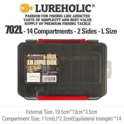LUREHOLIC Lure Box FishingTackle Storage Hard Lure Soft Worm Tungsten Weight Jig Head Hooks Storage PVC Boxes